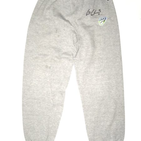 Chase Clement Las Vegas Locomotives Training Worn & Signed Official Gray United Football League Badger Sport XL Sweatpants