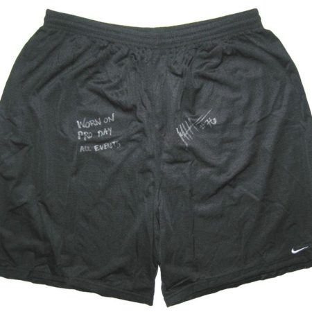 Jeff Hansen Montana State Bobcats NFL Pro Day Worn & Signed Black Nike Shorts