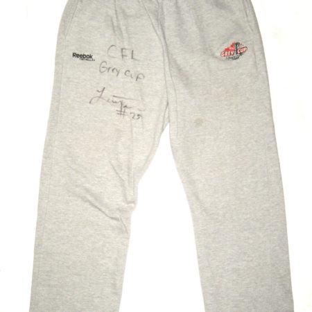 Larry Taylor Montreal Alouettes Team Issued & Signed 2009 97th Grey Cup Reebok Sweatpants