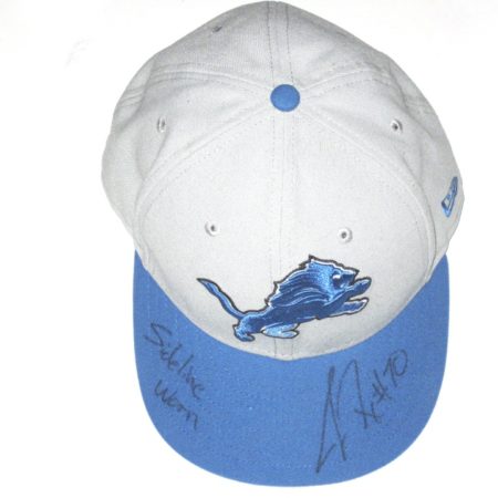 JASON FOX SIDELINE WORN & AUTOGRAPHED OFFICIAL DETROIT LIONS NEW ERA 59FIFTY HAT