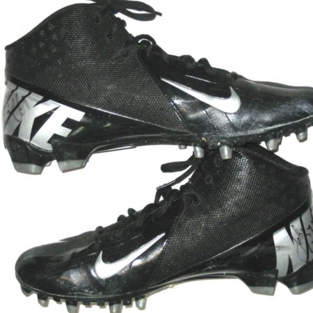 John Griffin New York Jets 2013 OTA's Worn & Autographed Black & Silver Nike Cleats