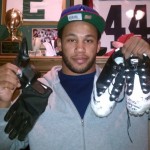 Brandon Whitaker Montreal Alouettes Game Worn & Signed Black Cutters Gloves - Image 5