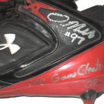 Dean Muhtadi Maryland Terrapins Game Worn & Signed Black & Red Under Armour Cleats - Worn for 1st Career Start & Sack!
