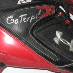 Dean Muhtadi Maryland Terrapins Game Worn & Signed Black & Red Under Armour Cleats - Worn for 1st Career Start & Sack, Several Inscriptions!!! - Image 6