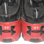 Dean Muhtadi Maryland Terrapins Game Worn & Signed Black & Red Under Armour Cleats - Worn for 1st Career Start & Sack!