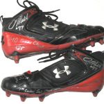 Dean Muhtadi Maryland Terrapins Game Worn & Signed Black & Red Under Armour Cleats - Worn for 1st Career Start & Sack, Several Inscriptions!!! - Image 5