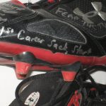 Dean Muhtadi Maryland Terrapins Game Worn & Signed Black & Red Under Armour Cleats - Worn for 1st Career Start & Sack!