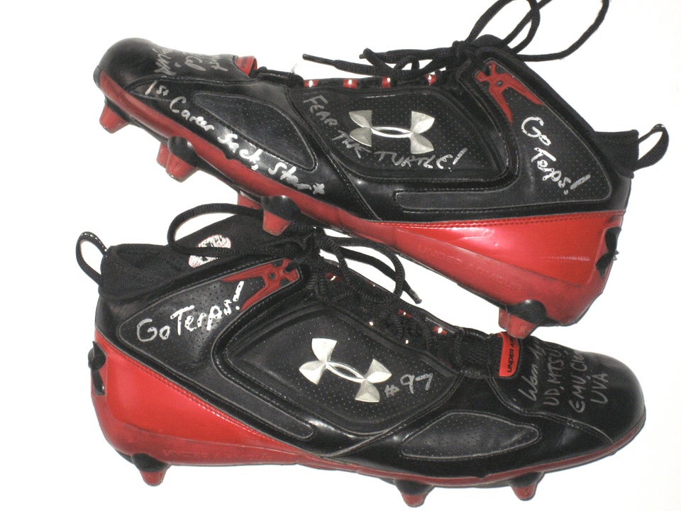 black and red under armour cleats