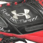 Dean Muhtadi Maryland Terrapins Game Worn & Signed Black & Red Under Armour Cleats - Worn for 1st Career Start & Sack!