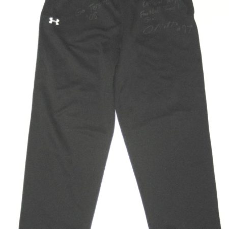 Dean Muhtadi Mojo Rawley Maryland Terrapins Travel Worn & Signed Black Under Armour 3XL Sweatpants