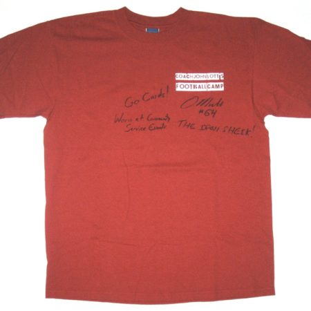 Dean Muhtadi Signed Coach John Lott Football Camp Reebok Large Shirt - Worn for Arizona Cardinals Events!!!