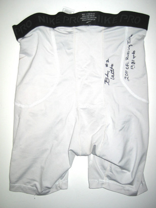 Brandon Whitaker Montreal Alouettes Game Worn & Signed Nike Compression Shorts