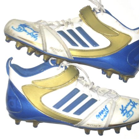 Korey Bosworth UCLA Bruins Game Used & Signed White, Blue & Gold Adidas Mayhem Cleats