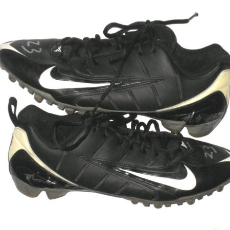 Mickey Dean Arkansas Pine Bluff Golden Lions Game Worn & Signed Black & White Nike Speed Cleats