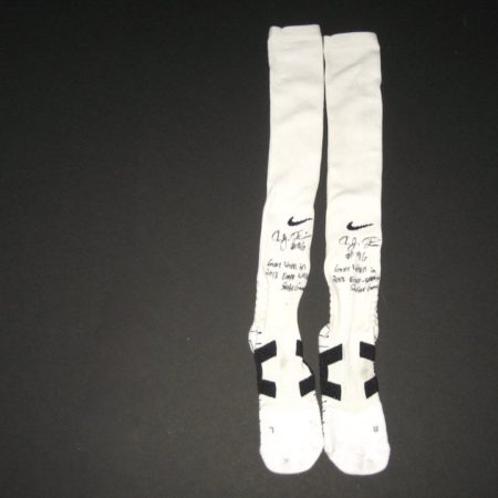 AJ Francis Maryland Terrapins Game Worn & Signed 2013 East West Shrine Game Nike Socks – 3 Tackles & Sack!!!