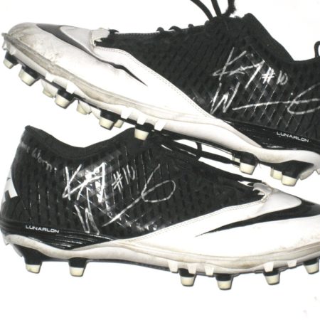 Keith Wenning Ball State Cardinals Game Worn & Signed White & Black Nike Superbad Pro Cleats