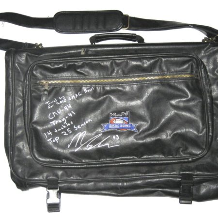 Nick Bellore Autographed Central Michigan Chippewas 2010 GMAC Bowl Travel Bag - With Several Awesome Inscriptions!
