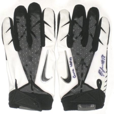 Blake Jackson Oklahoma State Cowboys Game Worn & Signed White & Black Nike Vapor Jet Gloves