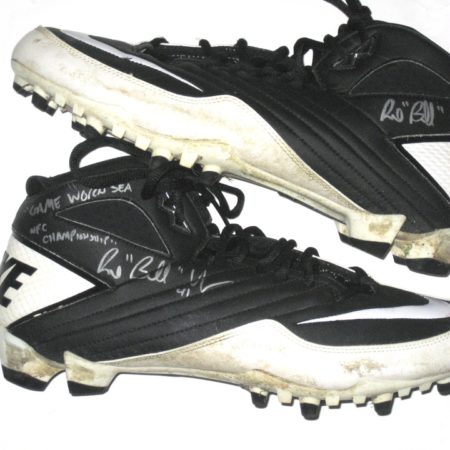 Bubba Ventrone San Francisco 49ers Game Used & Signed Nike Cleats - Worn In NFC Title Game Vs Seattle Seahawks!