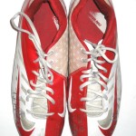 Quron Pratt Rutgers Scarlet Knights Game Worn & Signed Red & White Nike Cleats - Image 3
