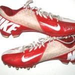Quron Pratt Rutgers Scarlet Knights Game Worn & Signed Red & White Nike Cleats - Image 4