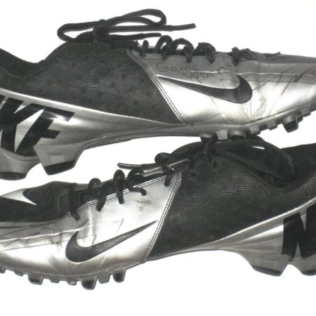 Trent Murphy Stanford Cardinal Game Used & Signed Black & Silver Nike Vapor Pro Cleats