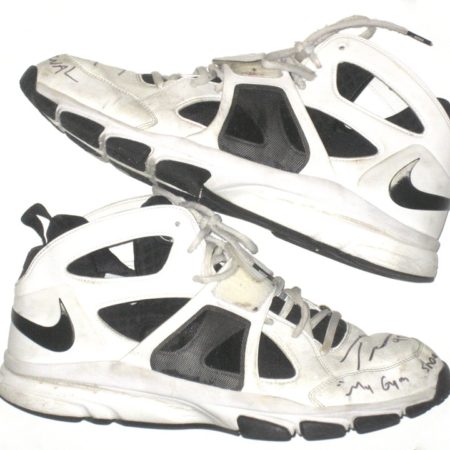 Trent Murphy Stanford Cardinal Training Worn & Autographed White & Black Nike Zoom Huarache Sneakers