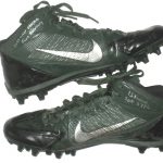 Johnny Millard Cal Poly Mustangs Game Worn & Signed 2014 East-West Shrine Game Nike Cleats – Recovered Fumble, Also Worn for 15 Tackle Game!!