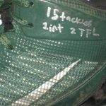 Johnny Millard Cal Poly Mustangs Game Worn & Signed 2014 East-West Shrine Game Nike Cleats – Recovered Fumble, Also Worn for 15 Tackle Game!!