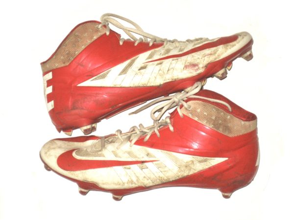 Josh Mauro Stanford Cardinal Game Worn & Signed Red & White Nike Cleats – Worn In 2014 Rose Bowl Vs Michigan State Spartans!