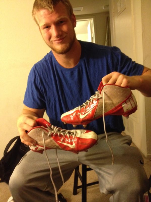 Josh Mauro with Stanford Cardinal Game Worn & Signed “2014 Rose Bowl Vs Michigan State Spartans” Nike Cleats