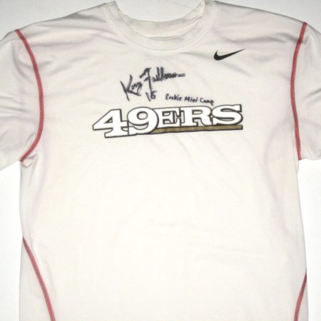 Kory Faulkner San Francisco 49ers 2014 Mini-Camp Worn & Signed Nike Dri-Fit XL Shirt