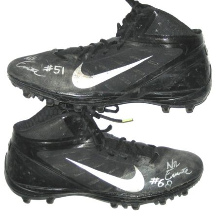 Nik Embernate San Diego State Aztecs Game Worn & Signed Black & Silver Nike Cleats - Worn In 2012 Poinsettia Bowl Vs BYU Cougars!