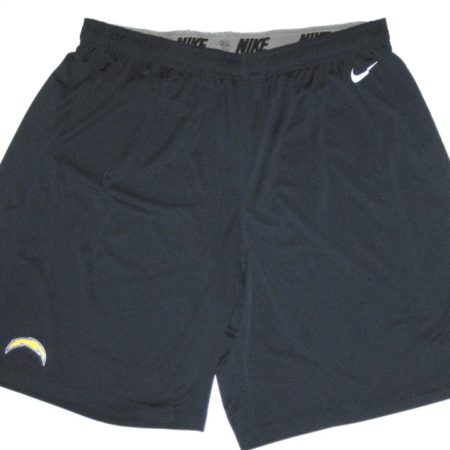 Sean Lissemore Practice Worn Official Blue San Diego Chargers #98 Nike Dri-Fit Shorts
