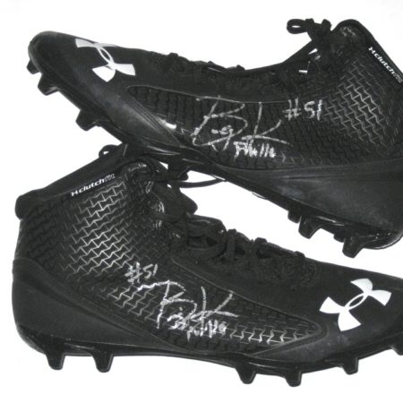 IK Enemkpali Rookie New York Jets 2014 OTAs Worn & Signed Black Under Armour Cleats