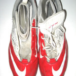 RJ Dill Rutgers Scarlet Knights Game Worn & Signed Red & White Nike Cleats - Image 3
