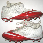 RJ Dill Rutgers Scarlet Knights Game Worn & Signed Red & White Nike Cleats