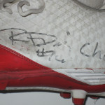 RJ Dill Rutgers Scarlet Knights Game Worn & Signed Red & White Nike Cleats - Image 5