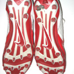 RJ Dill Rutgers Scarlet Knights Game Worn & Signed Red & White Nike Cleats - Image 8