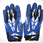 Cameron Lawrence Dallas Cowboys Game Worn & Signed White and Blue Nike Gloves