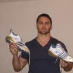 Kyle Bosworth with UCLA Bruins Game Worn & Signed White, Blue & Gold Adidas Cleats