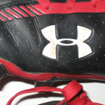 Travis Ivey Maryland Terrapins Game Worn & Signed Red & Black Under Armour Cleats - Image 6