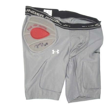Travis Ivey Maryland Terrapins Game Used & Signed Gray Under Armour Compression XL Shorts