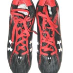 Travis Ivey Maryland Terrapins Game Worn & Signed Red & Black Under Armour Cleats - Image 2