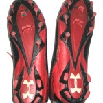 Travis Ivey Maryland Terrapins Game Worn & Signed Red & Black Under Armour Cleats - Image 9