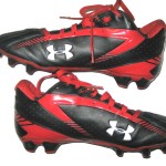 Travis Ivey Maryland Terrapins Game Worn & Signed Red & Black Under Armour Cleats - Image 3
