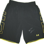 Tony Logan Maryland Terrapins 2012 Pro Day Worn & Signed Black & Yellow Under Armour XL Shorts