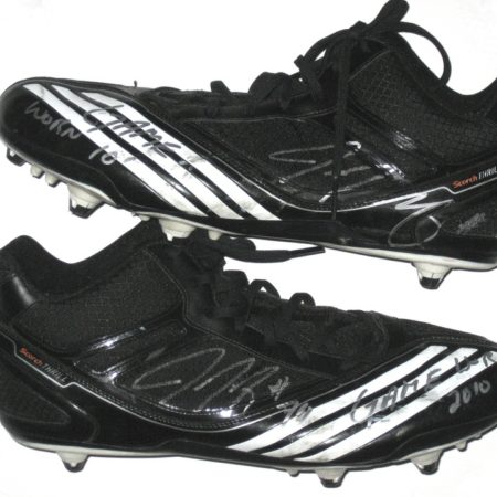 John Moffitt Wisconsin Badgers Game Worn & Signed Black & White Adidas Scorch Cleats