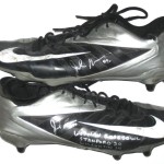 Josh Mauro Stanford Cardinal Game Worn & Signed Black & Silver Nike Cleats - Worn In 20-14 Win Vs Wisconsin Badgers in 2013 Rose Bowl, 6 Tackles!!!