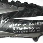 Josh Mauro Stanford Cardinal Game Worn & Signed Black & Silver Nike Cleats - Worn In 20-14 Win Vs Wisconsin Badgers in 2013 Rose Bowl, 6 Tackles!!! - Image 5